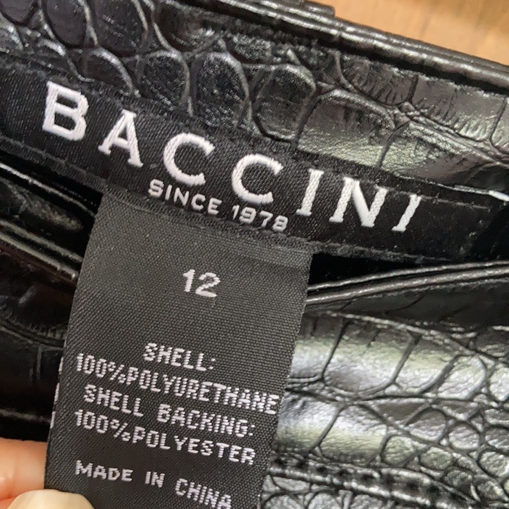 Baccini embossed black beauty pant faux crocodile animal print 12 - Picture 10 of 17